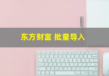 东方财富 批量导入